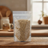 White Peppercorns Whole (Piper Nigrum) | The herb/berry/powder/fruit/root/bark that is in the black bowl, i would like it to shown in a plastic stand up resalable pouch that is clear.