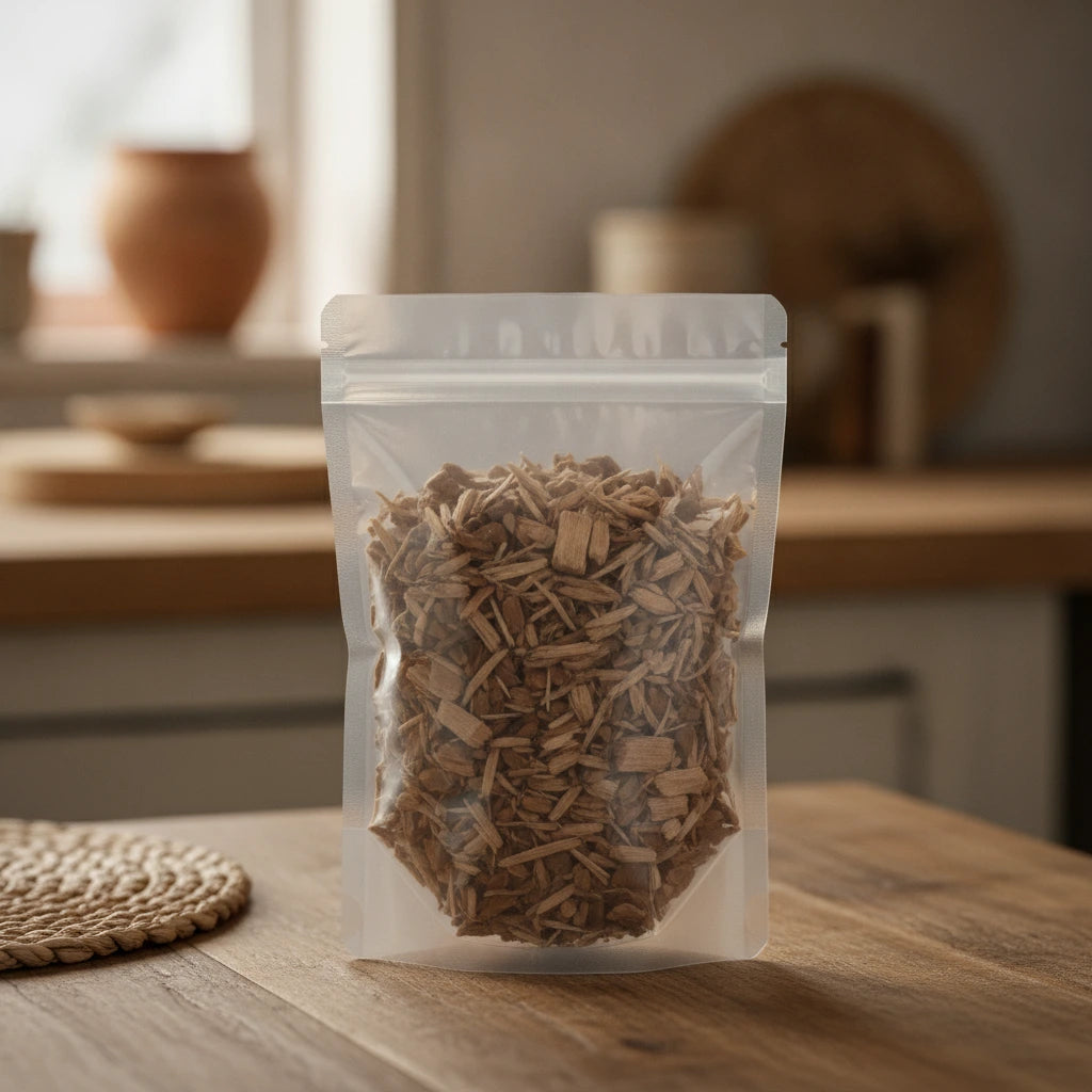 White Pine Bark Cut (Pinus Strobus) | The herb/berry/powder/fruit/root/bark that is in the black bowl, i would like it to shown in a plastic stand up resalable pouch that is clear.