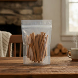 White Sandalwood Pieces (Santalum Album) | The herb/berry/powder/fruit/root/bark that is in the black bowl, i would like it to shown in a plastic stand up resalable pouch that is clear.
