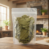 White Sapote Leaf Whole (Casimiroa Edulis) | The herb/berry/powder/fruit/root/bark that is in the black bowl, i would like it to shown in a plastic stand up resalable pouch that is clear.