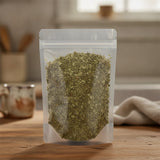 Wintergreen Leaf Cut (Gaultheria Fragrantissima) | The herb/berry/powder/fruit/root/bark that is in the black bowl, i would like it to shown in a plastic stand up resalable pouch that is clear.